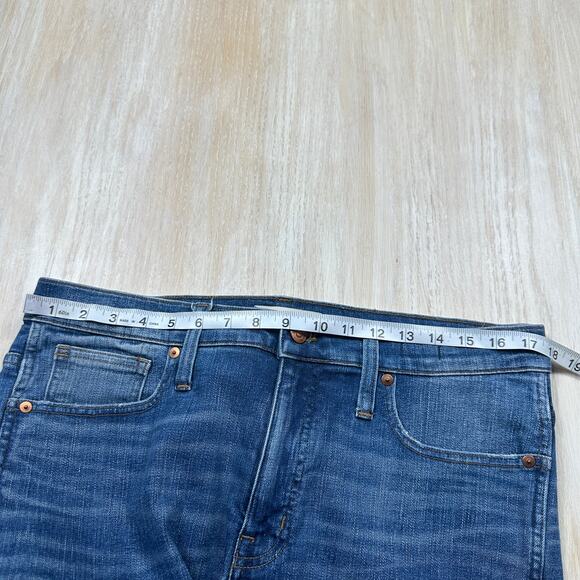Madewell 9” High Rise Skinny Distressed Blue Denim Raw Hem Casual Jeans 32 - Picture 6 of 15